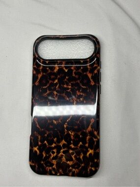 Leopard Print Phone Case - Black & Brown Gloss Finish